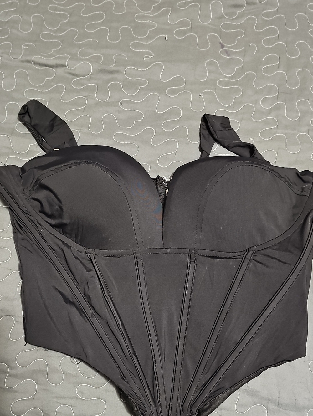 Black Structured Bustier Top